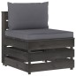 vidaXL Muebles de jardín 8 piezas con cojines madera impregnada gris