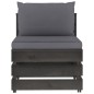 vidaXL Muebles de jardín 8 piezas con cojines madera impregnada gris