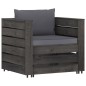 vidaXL Muebles de jardín 8 piezas con cojines madera impregnada gris