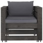 vidaXL Muebles de jardín 8 piezas con cojines madera impregnada gris
