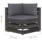 vidaXL Muebles de jardín 8 piezas con cojines madera impregnada gris