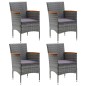 vidaXL Juego de comedor de jardín de 5 piezas gris