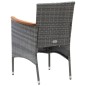 vidaXL Juego de comedor de jardín de 5 piezas gris