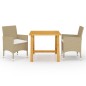 vidaXL Juego de comedor de jardín de 3 piezas beige vidaXL Juego de comedor de jardín de 3 piezas beige