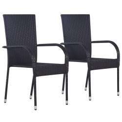 vidaXL Juego de comedor para jardín 3 piezas negro