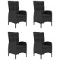 vidaXL Juego de comedor de jardín de 5 piezas negro vidaXL Juego de comedor de jardín de 5 piezas negro