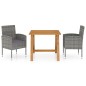 vidaXL Juego de comedor para jardín 3 piezas gris vidaXL Juego de comedor para jardín 3 piezas gris