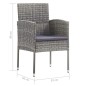 vidaXL Juego de comedor para jardín 3 piezas gris vidaXL Juego de comedor para jardín 3 piezas gris