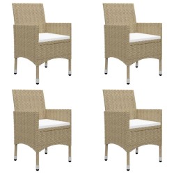 vidaXL Juego de comedor para jardín de 5 piezas beige