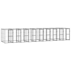vidaXL Perrera de exterior de acero 21,78 m²