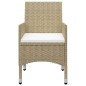 vidaXL Juego de comedor para jardín de 5 piezas beige vidaXL Juego de comedor para jardín de 5 piezas beige