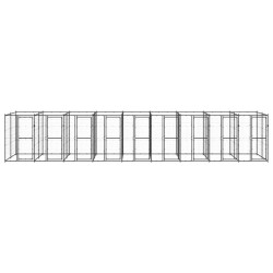 vidaXL Perrera de exterior de acero 21,78 m²