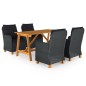 vidaXL Juego de comedor para jardín de 5 piezas gris oscuro vidaXL Juego de comedor para jardín de 5 piezas gris oscuro