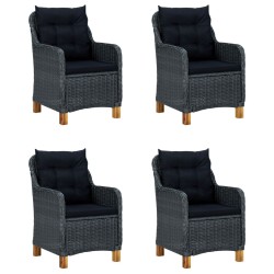 vidaXL Juego de comedor para jardín de 5 piezas gris oscuro