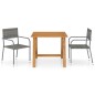 vidaXL Juego de comedor para jardín 3 piezas gris vidaXL Juego de comedor para jardín 3 piezas gris