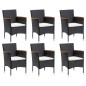 vidaXL Juego de comedor de jardín de 7 piezas negro vidaXL Juego de comedor de jardín de 7 piezas negro