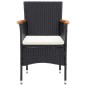 vidaXL Juego de comedor de jardín de 7 piezas negro vidaXL Juego de comedor de jardín de 7 piezas negro