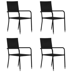 vidaXL Juego de comedor para jardín de 5 piezas negro