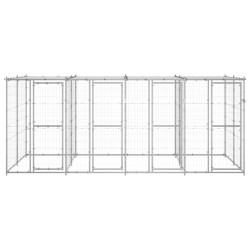 vidaXL Perrera de exterior de acero con techo 9,68 m²
