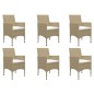 vidaXL Juego de comedor de jardín 7 piezas beige vidaXL Juego de comedor de jardín 7 piezas beige