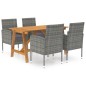 vidaXL Juego de comedor de jardín 5 piezas gris vidaXL Juego de comedor de jardín 5 piezas gris