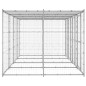 vidaXL Perrera de exterior de acero con techo 9,68 m²