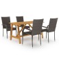 vidaXL Juego de comedor para jardín 5 piezas marrón vidaXL Juego de comedor para jardín 5 piezas marrón