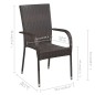 vidaXL Juego de comedor para jardín 5 piezas marrón vidaXL Juego de comedor para jardín 5 piezas marrón