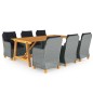 vidaXL Juego de comedor de jardín 7 piezas gris claro vidaXL Juego de comedor de jardín 7 piezas gris claro