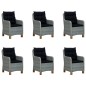 vidaXL Juego de comedor de jardín 7 piezas gris claro vidaXL Juego de comedor de jardín 7 piezas gris claro