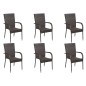 vidaXL Juego de comedor para jardín 7 piezas marrón vidaXL Juego de comedor para jardín 7 piezas marrón
