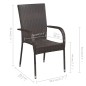 vidaXL Juego de comedor para jardín 7 piezas marrón vidaXL Juego de comedor para jardín 7 piezas marrón