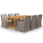 vidaXL Juego de comedor para jardín 7 piezas marrón