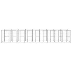 vidaXL Perrera de exterior de acero galvanizado con techo 21,78 m²