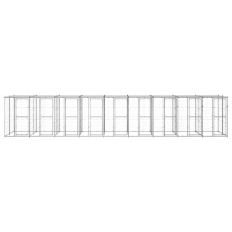 vidaXL Perrera de exterior de acero galvanizado con techo 21,78 m²