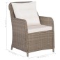 vidaXL Juego de comedor para jardín 7 piezas marrón