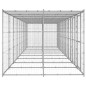 vidaXL Perrera de exterior de acero galvanizado con techo 21,78 m² vidaXL Perrera de exterior de acero galvanizado con techo 21,78 m²