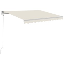 vidaXL Toldo automático con LED y sensor de viento crema 350x250 cm