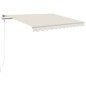 vidaXL Toldo automático con LED y sensor de viento crema 350x250 cm