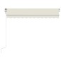 vidaXL Toldo automático con LED y sensor de viento crema 350x250 cm