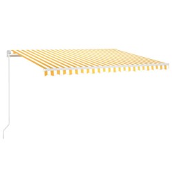 vidaXL Toldo manual retráctil con LED amarillo y blanco 400x350 m