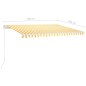 vidaXL Toldo manual retráctil con LED amarillo y blanco 400x350 m vidaXL Toldo manual retráctil con LED amarillo y blanco 400x350 m