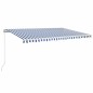 vidaXL Toldo retráctil manual azul y blanco 500x350 cm