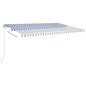 vidaXL Toldo retráctil manual azul y blanco 500x350 cm