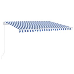 vidaXL Toldo retráctil manual azul y blanco 400x350 cm