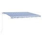 vidaXL Toldo retráctil manual azul y blanco 400x350 cm vidaXL Toldo retráctil manual azul y blanco 400x350 cm