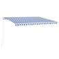 vidaXL Toldo manual retráctil con LED azul y blanco 400x350 cm vidaXL Toldo manual retráctil con LED azul y blanco 400x350 cm