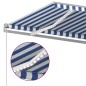 vidaXL Toldo manual retráctil con LED azul y blanco 400x350 cm vidaXL Toldo manual retráctil con LED azul y blanco 400x350 cm