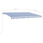 vidaXL Toldo manual retráctil con LED azul y blanco 400x350 cm vidaXL Toldo manual retráctil con LED azul y blanco 400x350 cm
