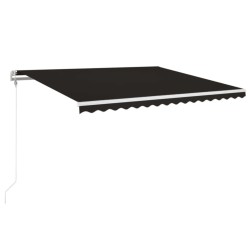 vidaXL Toldo automático LED sensor de viento gris antracita 450x350 cm